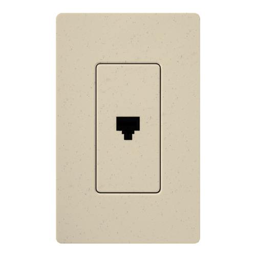 Claro, Satin, Single Telephone Jack in stone