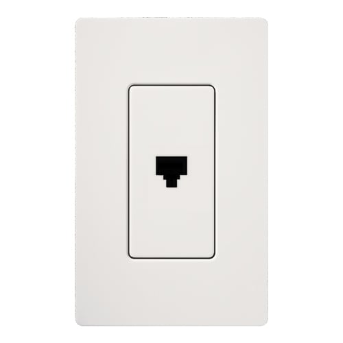 Claro, Satin, Single Telephone Jack in snow