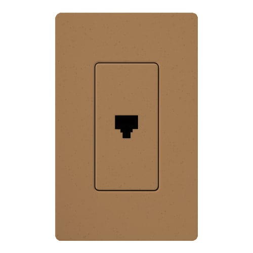 Claro, Satin, Single Telephone Jack in terracotta