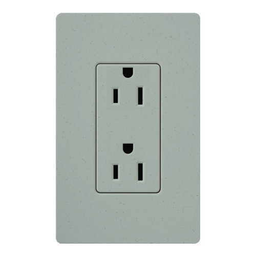 Claro, Satin, Receptacle, 125V/15A in bluestone