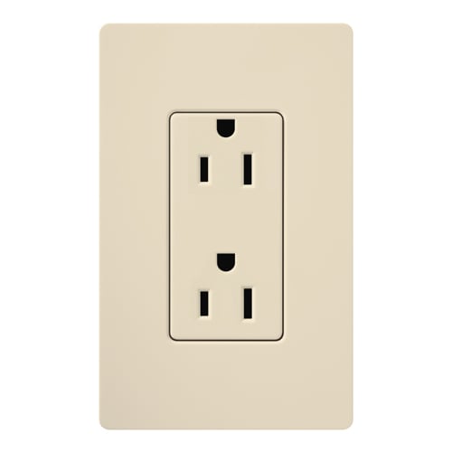 Claro, Satin, Receptacle, 125V/15A in eggshell