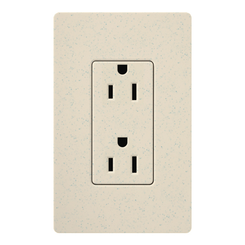 Claro, Satin, Receptacle, 125V/15A in limestone