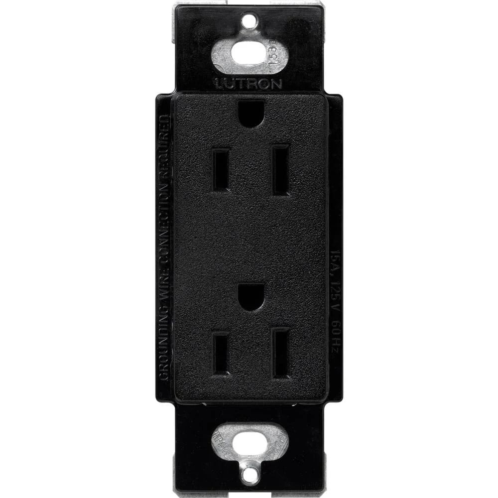 Lutron Claro 15 Amp Duplex Outlet, Midnight