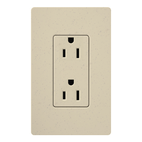 Claro, Satin, Receptacle, 125V/15A in stone