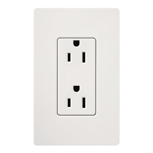 Claro, Satin, Receptacle, 125V/15A in snow