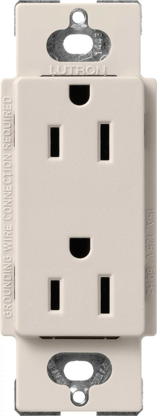 Lutron Claro 15 Amp Duplex Outlet, Taupe