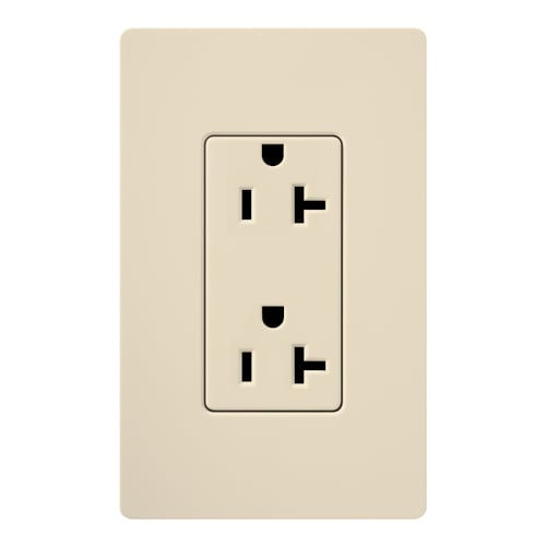 Claro, Satin, Receptacle, 125V/20A in Eggshell