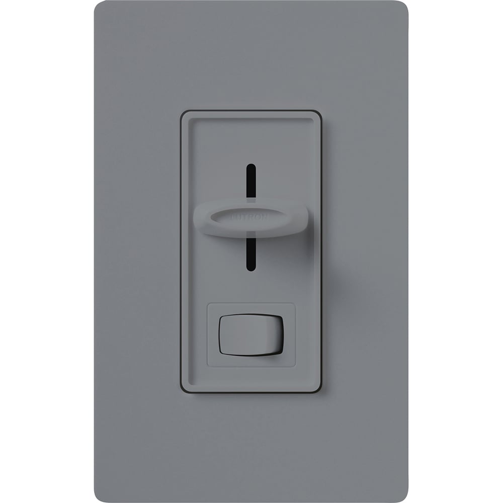 Skylark Dimmer with On/Off Switch, Fluorescent or LED Dimming with 3-Wire Ballasts and Drivers, 3-way, preset, 120V/8A in gray