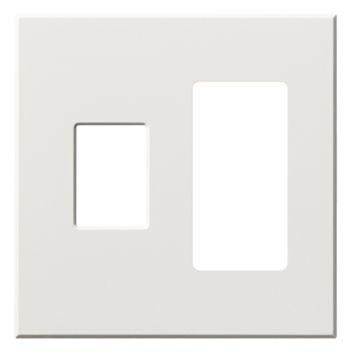 Multigang VWP Series Wallplate for Vareo, Nova T and GRAFIK Eye Wallstation, Two-gang for one dimmer or switch and one accessory in white
