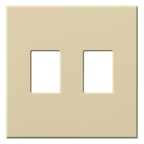 Single-gang VWP Series WallPlate for Vareo, Nova T and GRAFIK Eye Wallstation, Two-gang for 2 dimmers or switches in ivory