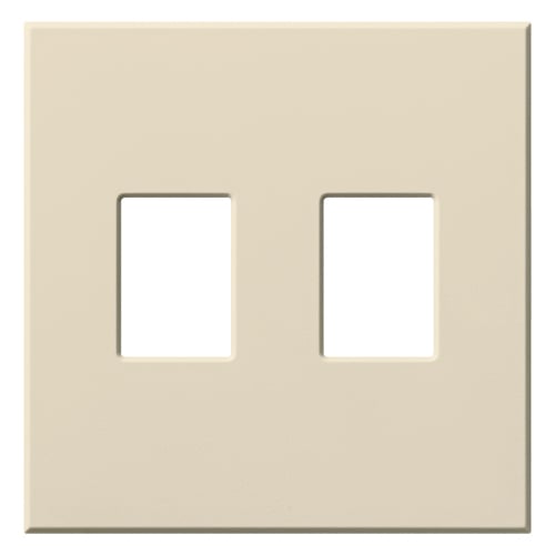 Single-gang VWP Series WallPlate for Vareo, Nova T and GRAFIK Eye Wallstation, Two-gang for 2 dimmers or switches in light almond