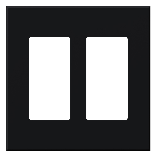 Multigang VWP Series Wallplate for Vareo, Nova T and GRAFIK Eye Wallstation, Two-gang for 2 accessories in black