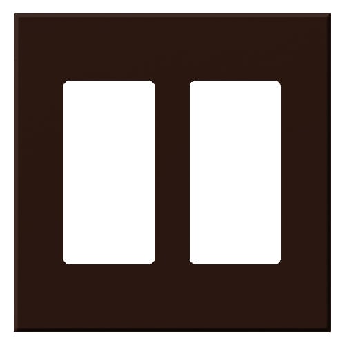 Multigang VWP Series Wallplate for Vareo, Nova T and GRAFIK Eye Wallstation, Two-gang for 2 accessories in brown