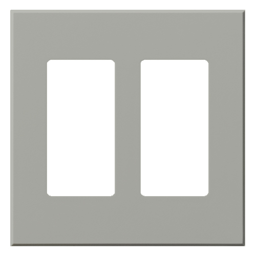 Multigang VWP Series Wallplate for Vareo, Nova T and GRAFIK Eye Wallstation, Two-gang for 2 accessories in gray