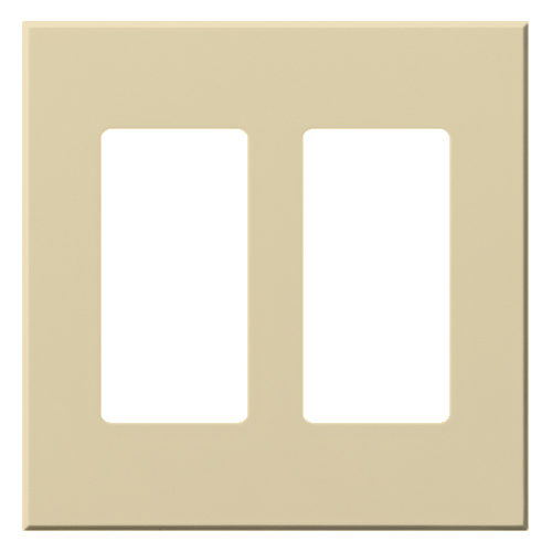 Multigang VWP Series Wallplate for Vareo, Nova T and GRAFIK Eye Wallstation, Two-gang for 2 accessories in ivory
