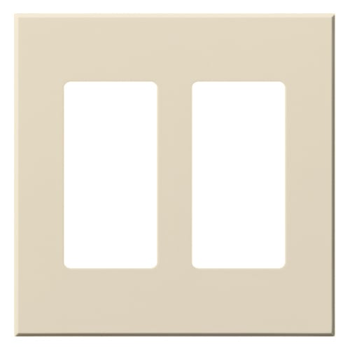Multigang VWP Series Wallplate for Vareo, Nova T and GRAFIK Eye Wallstation, Two-gang for 2 accessories in light almond