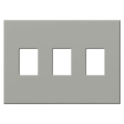 Multigang VWP Series Wallplate for Vareo, Nova T and GRAFIK Eye Wallstation, Three-gang for 3 dimmers or switches in gray