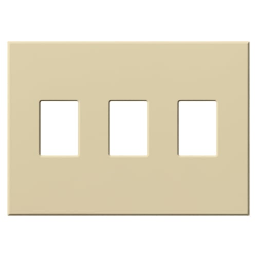 Multigang VWP Series Wallplate for Vareo, Nova T and GRAFIK Eye Wallstation, Three-gang for 3 dimmers or switches in ivory