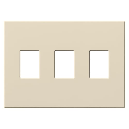 Multigang VWP Series Wallplate for Vareo, Nova T and GRAFIK Eye Wallstation, Three-gang for 3 dimmers or switches in light almond