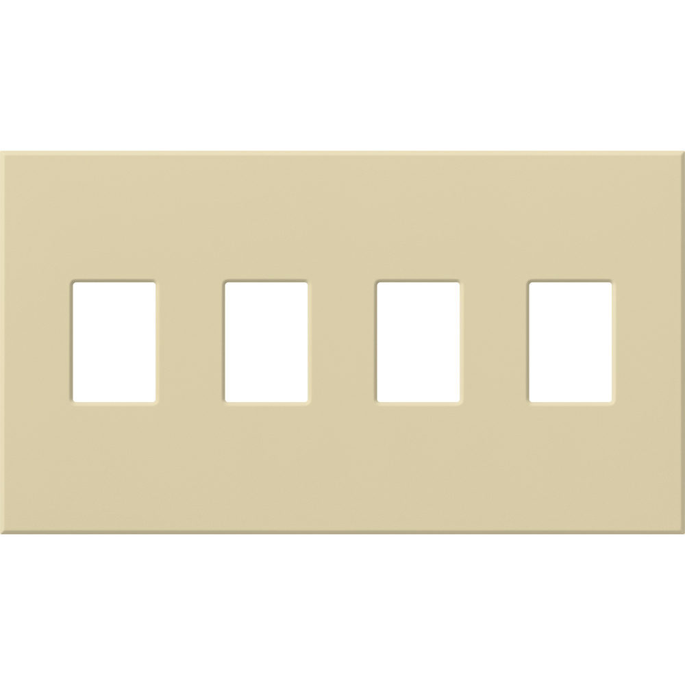 Multigang VWP Series Wallplate for Vareo, Nova T and GRAFIK Eye Wallstation, Four-gang for 4 dimmers or switches in ivory