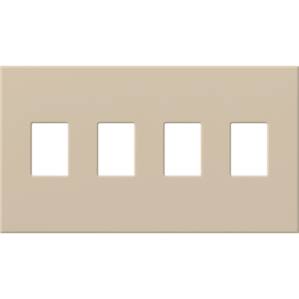 Multigang VWP Series Wallplate for Vareo, Nova T and GRAFIK Eye Wallstation, Four-gang for 4 dimmers or switches in taupe