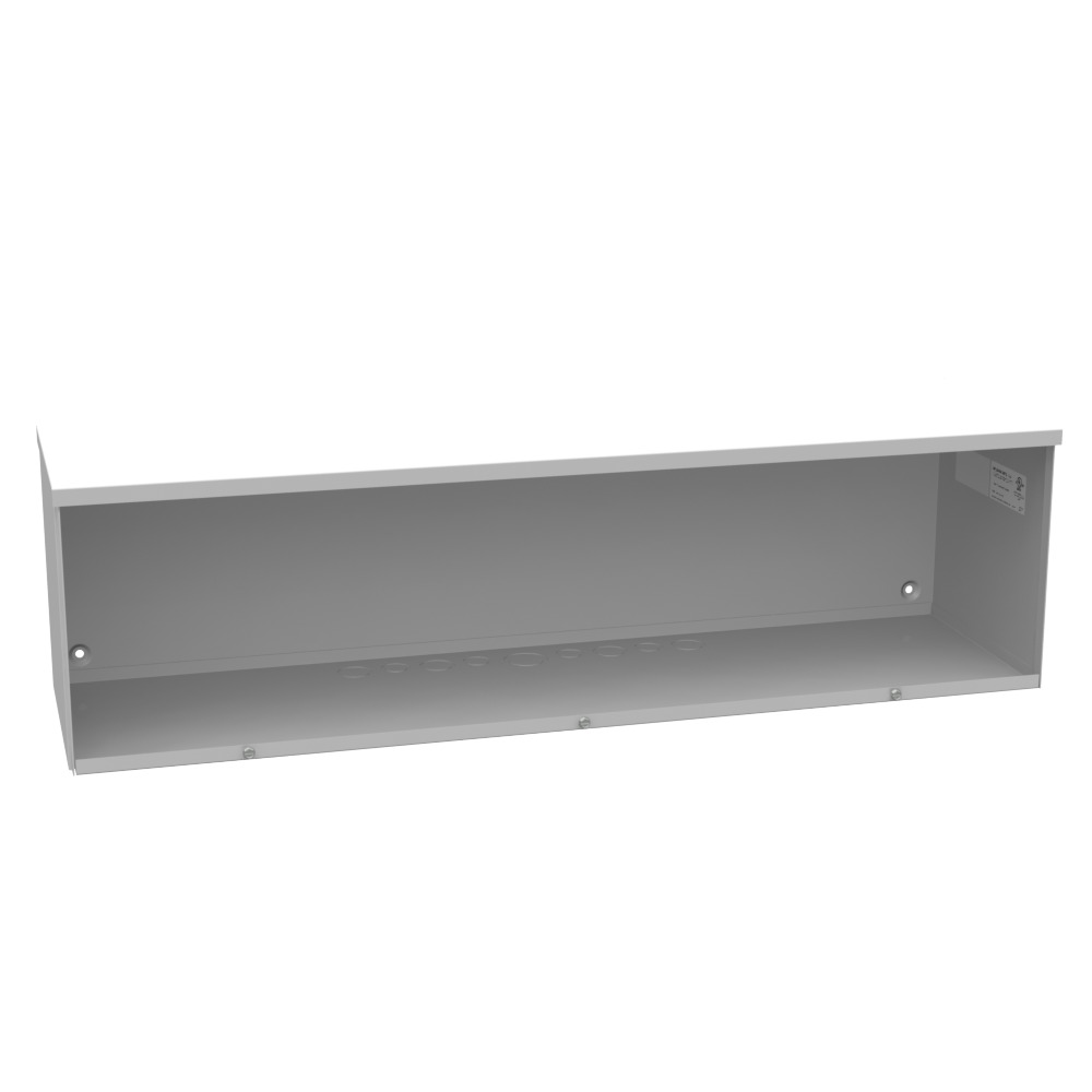 10x36x10 Screw Cover Wireway Type 3R UL Listed Steel Knockouts ANSI 61 Gray Quad D Knockout for Lock