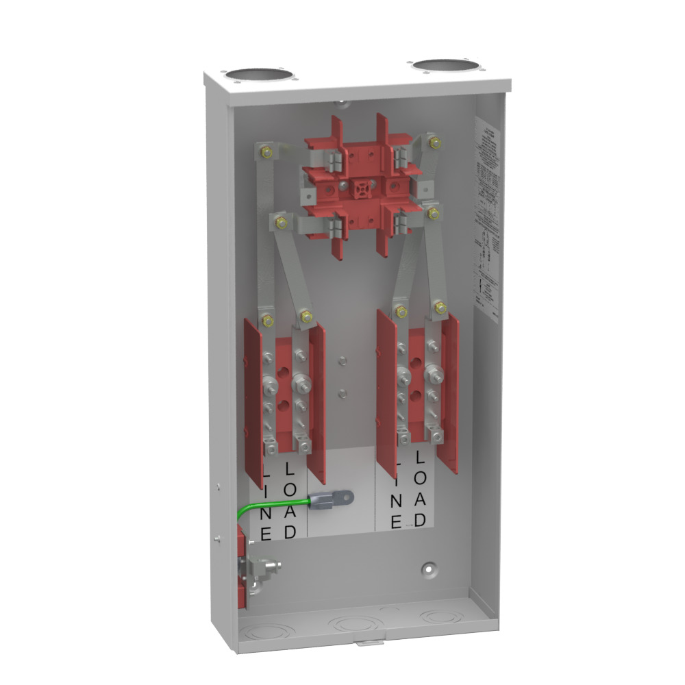 114TB Single Position Meter Socket, 100 Amp, 1 Phase, Ringed, Link, 4 Term, OH, UG, 600V