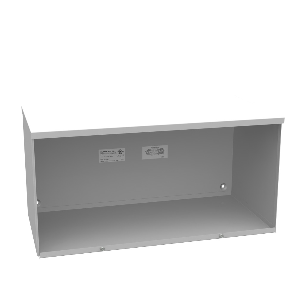 12x24x12 Screw Cover Wireway Type 3R UL Listed Steel No Knockouts ANSI 61 Gray Quad D Knockout for Lock