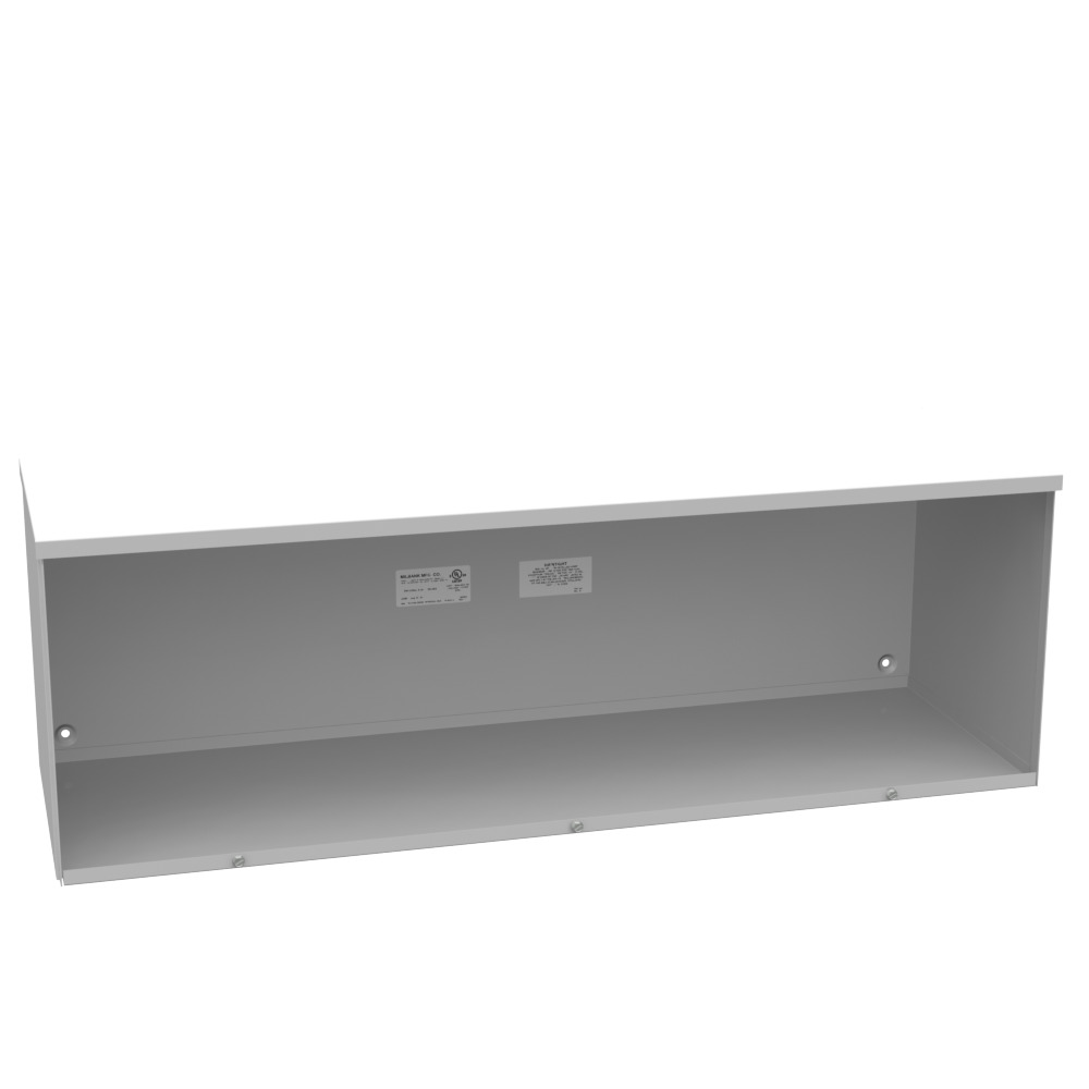 12x36x12 Screw Cover Wireway Type 3R UL Listed Steel No Knockouts ANSI 61 Gray Quad D Knockout for Lock