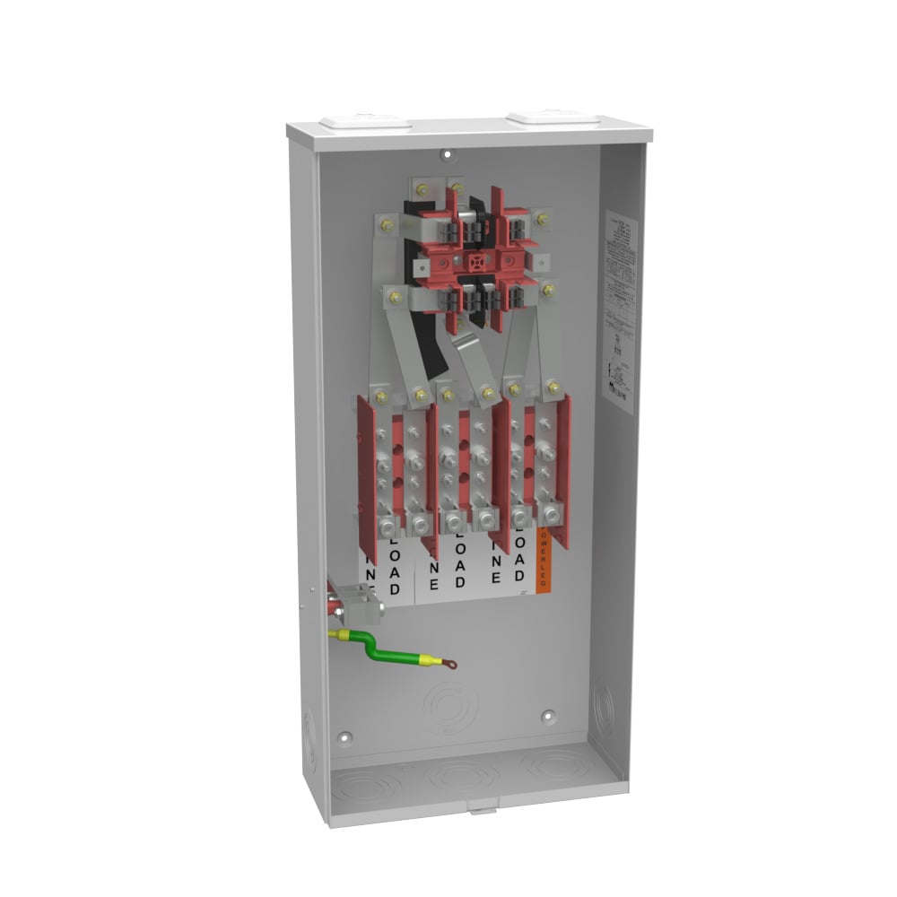 127TB-RP Single Position Meter Socket, 200 Amp, 3 Phase, Ringed, Link, 7 Term, OH, UG, 240V