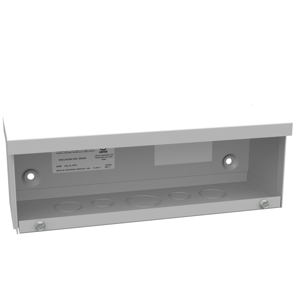 4x12x4 Screw Cover Wireway Type 3R UL Listed Steel Knockouts ANSI 61 Gray Quad D Knockout for Lock
