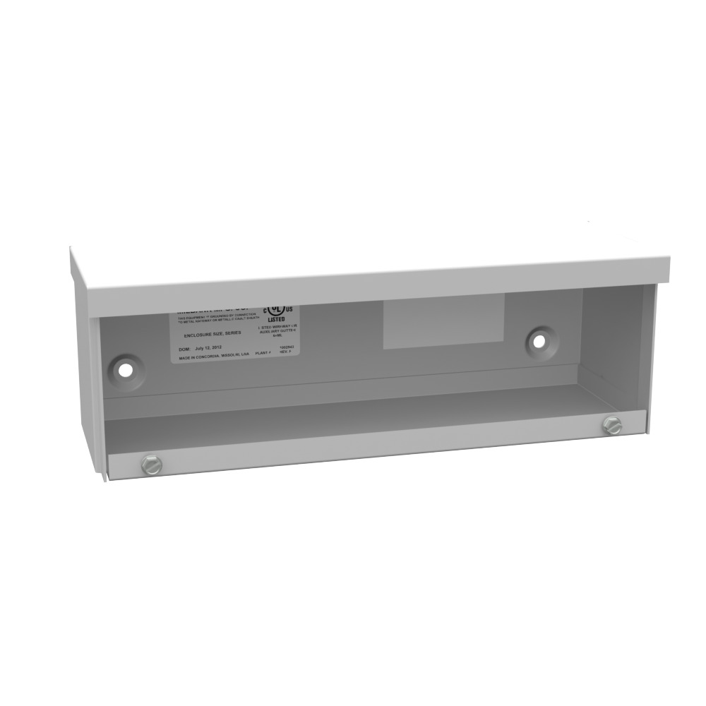 4x12x4 Screw Cover Wireway Type 3R UL Listed Steel No Knockouts ANSI 61 Gray Quad D Knockout for Lock