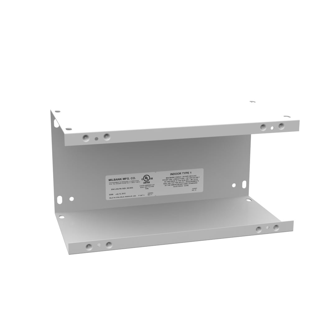 6x12x6 Screw Cover Wireway Type 1 UL Listed Steel No Knockouts ANSI 61 Gray