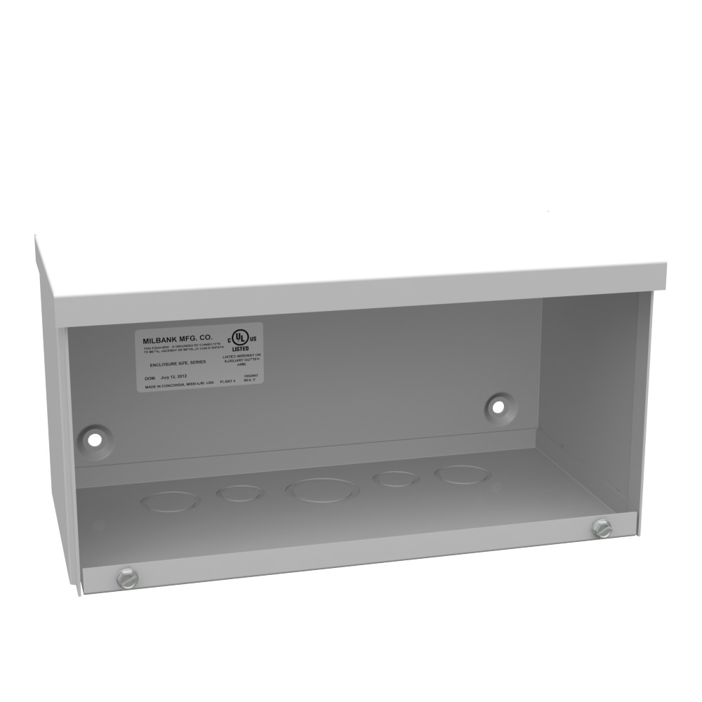 6x12x6 Screw Cover Wireway Type 3R UL Listed Steel Knockouts ANSI 61 Gray Quad D Knockout for Lock