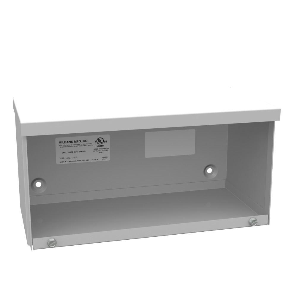 6x12x6 Screw Cover Wireway Type 3R UL Listed Steel No Knockouts ANSI 61 Gray Quad D Knockout for Lock
