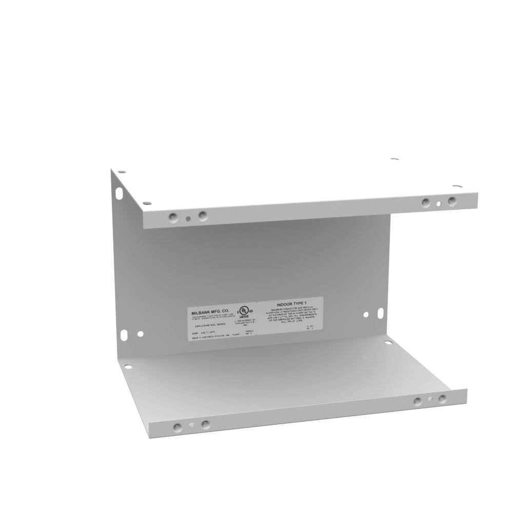 8x12x8 Screw Cover Wireway Type 1 UL Listed Steel No Knockouts ANSI 61 Gray