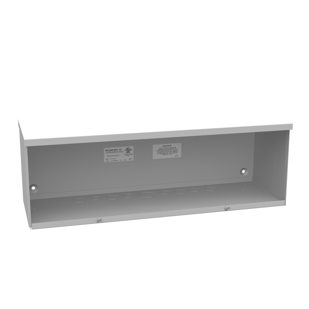 8x24x8 Screw Cover Wireway Type 3R UL Listed Steel Knockouts ANSI 61 Gray Quad D Knockout for Lock