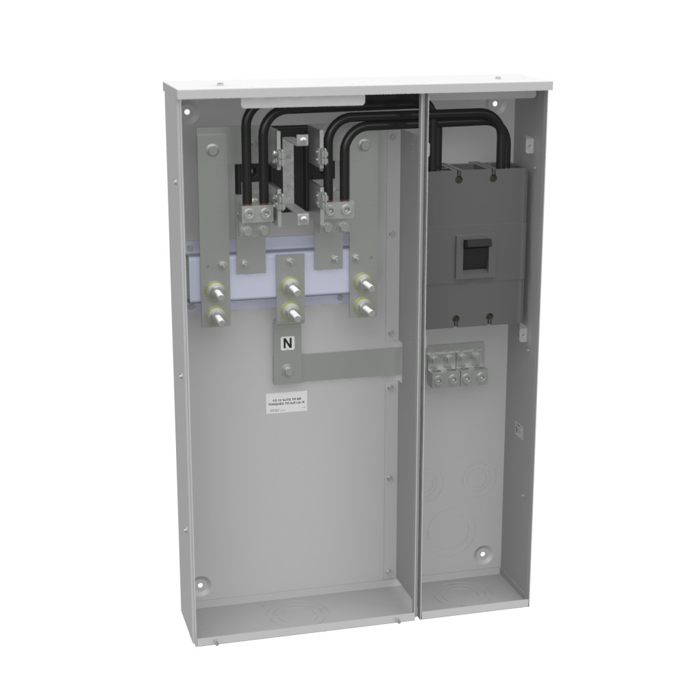 M401-UG-BS 4 Term, Ringed, Plain Top, 1-400 Amp, Main Breaker, Link Bypass