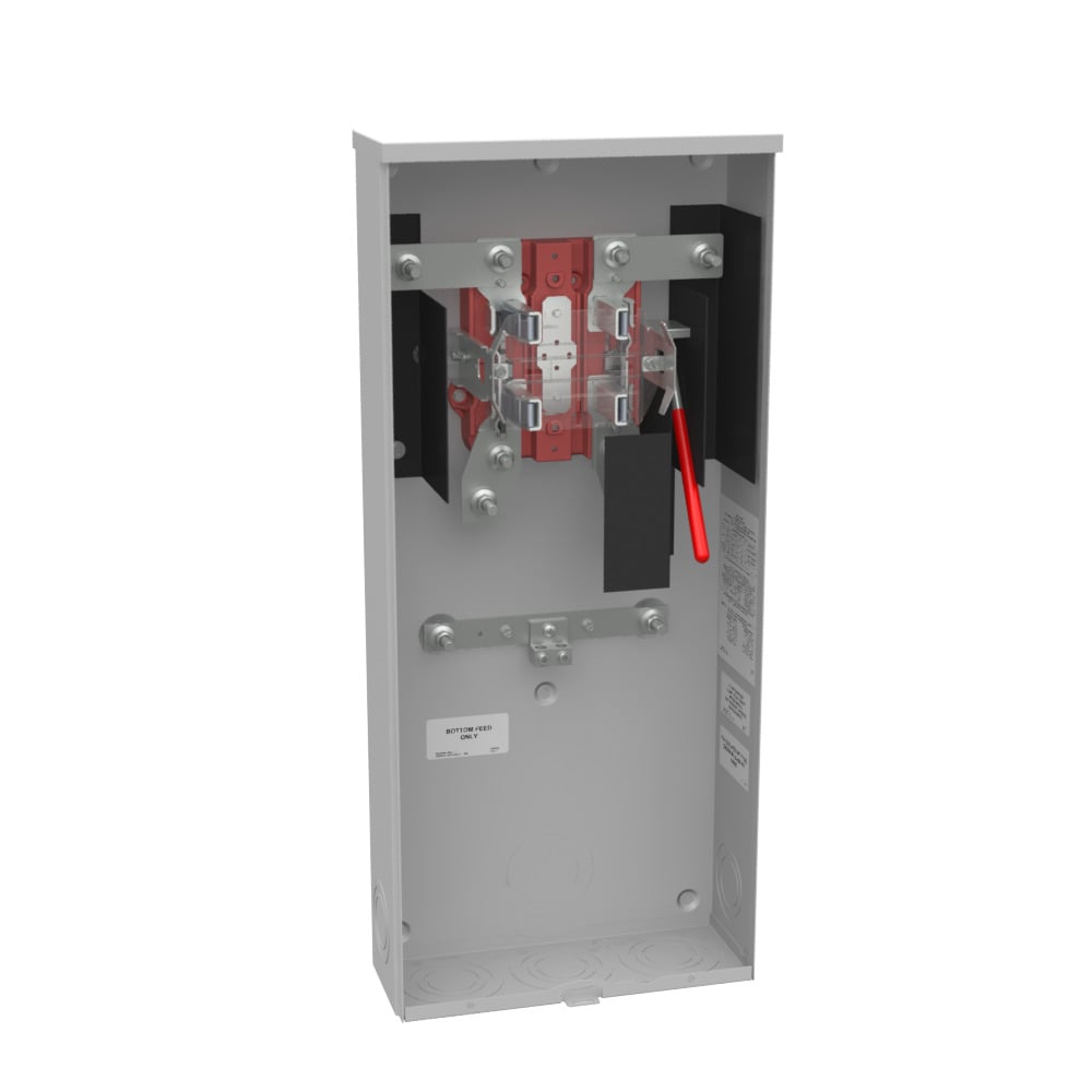 U1432-O Single Position Meter Socket, 320 Amp, 1 Phase, Ringless, No Bypass, 4 Term, UG, 600V