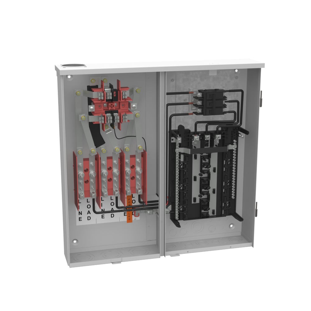 U217MTBL 7 Term, Ringed, Small Closing Plate, Link Bypass, 1-100 Amp, Main Breaker, 18 Branch Circuit