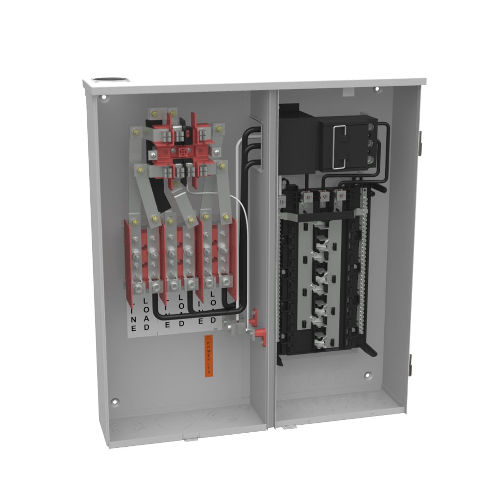 U227MTBPL 7 Term, Ringed, Small Closing Plate, Link Bypass, 1-200 Amp, Main Pullout, 24 Branch Circuit