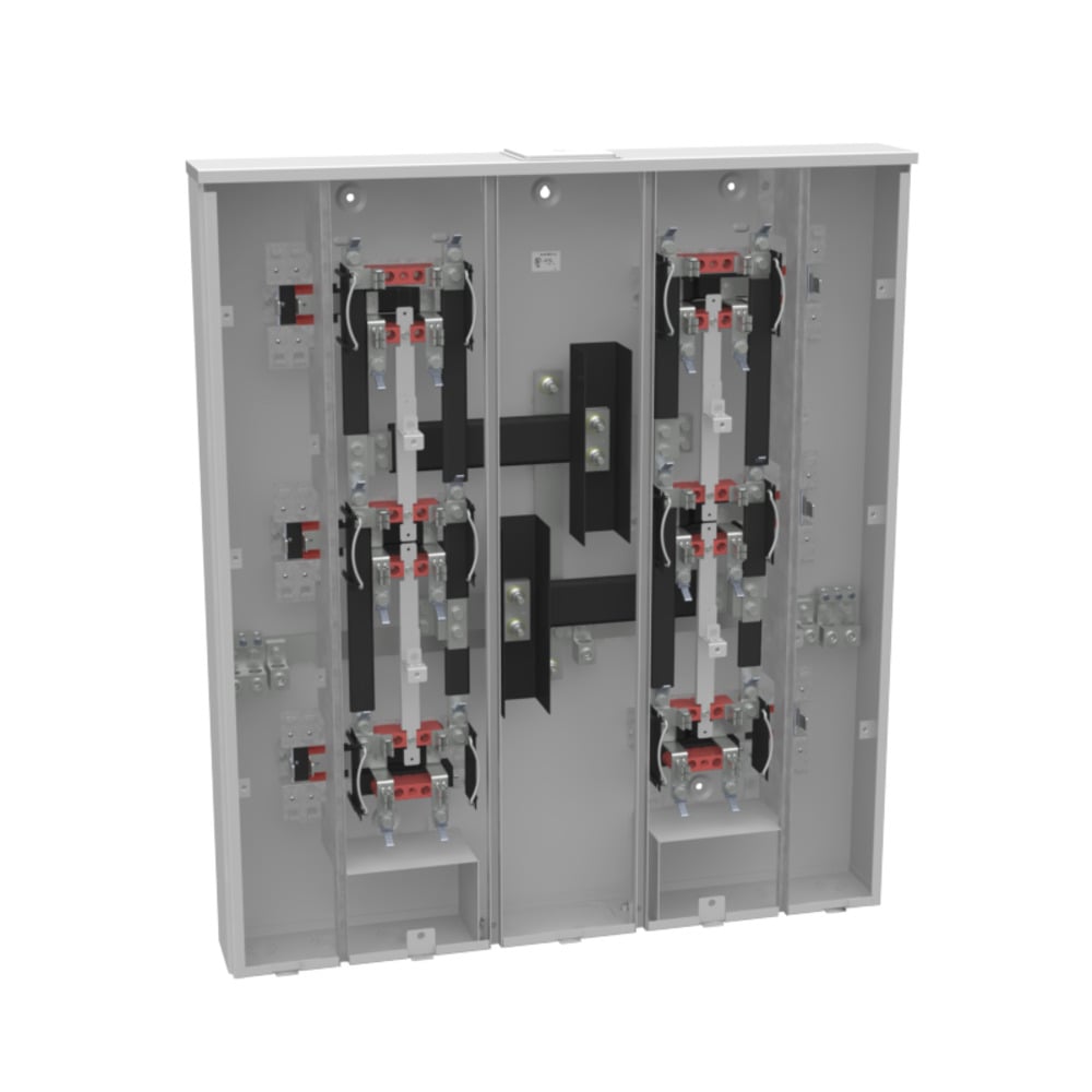 U2866-X-KK-PED 4 Term, Ringless, Large Closing Plate, Horn Bypass, 6 Position, 6-200 Amp, Main Breaker Provision Pedestal Mount Provision