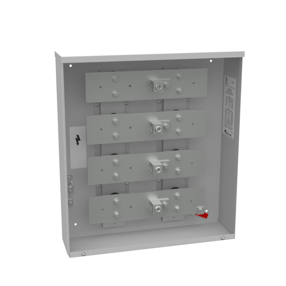 400 AMP 3 PH 600 VOLT 24IN-26IN-6IN PNTD STL LIFT OFF SCR FRONT 1 LUGS PER LND - 4-600kcmil 50K AIC