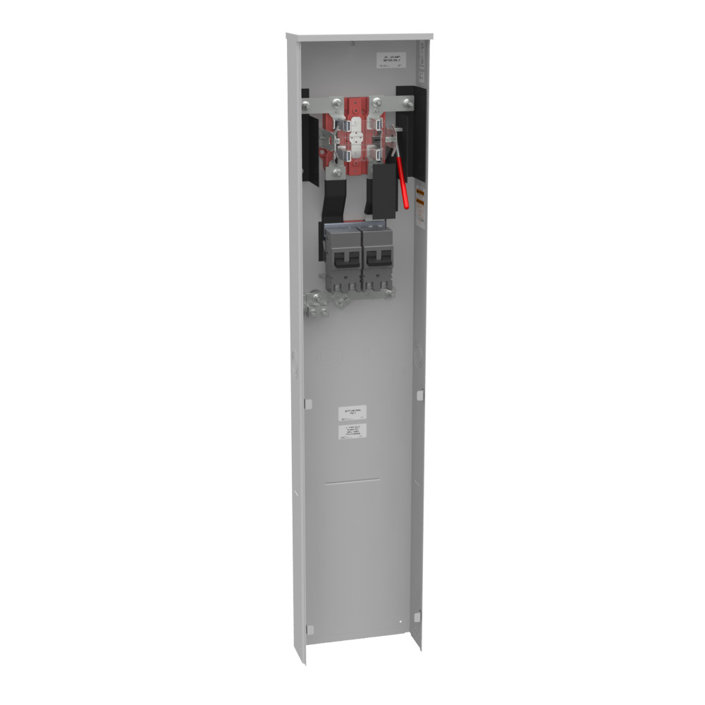 U3849-O-2/200 Single Position Meter Socket with Main Breaker, 320 Amp, 1 Phase, Ringless, Lever, 4 Term, UG, 240V