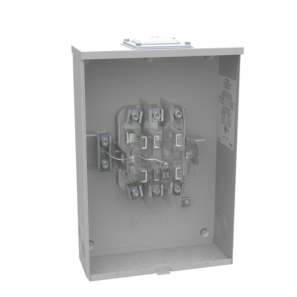 U7422-RXL Single Position Meter Socket, 200 Amp, 3 Phase, Ringless, No Bypass, 7 Term, OH, UG, 600V