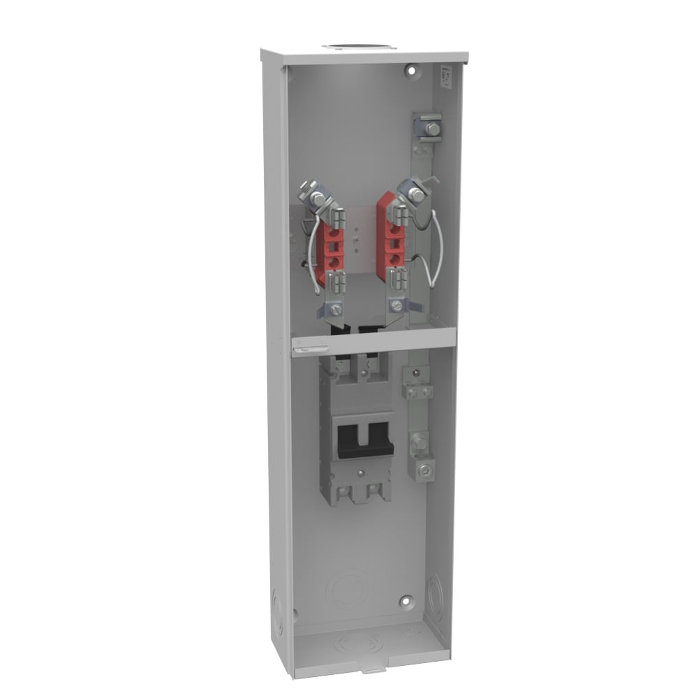 U7607-RL-200-KK-CECHA Single Position Meter Socket with Main Breaker, 200 Amp, 1 Phase, Ringless, Horn, 4 Term, OH, UG, 240V