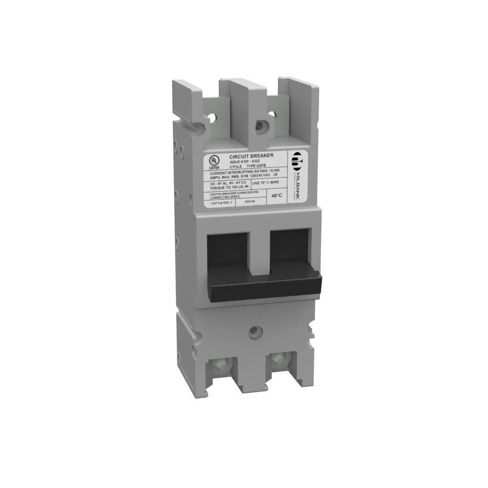 MILBANK 150 AMP 2 POLE 240 VOLT BOLT-ON 10K AIC THREADED TANG LINE SIDE