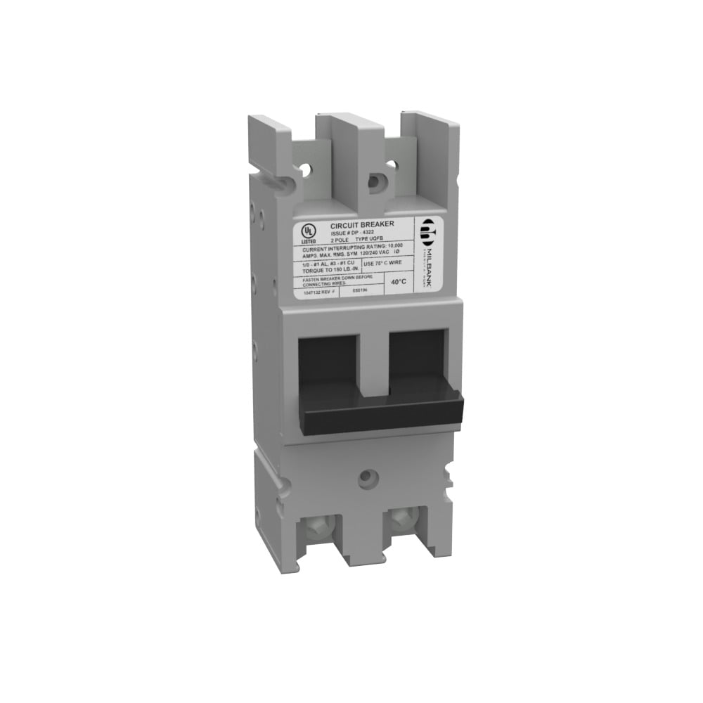 MILBANK 200 AMP 2 POLE 240 VOLT BOLT-ON 10K AIC THREADED TANG LINE SIDE