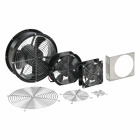 Compact Axial Fan 4-inch Lead Wires, 230VAC 100CFM, Black, Steel