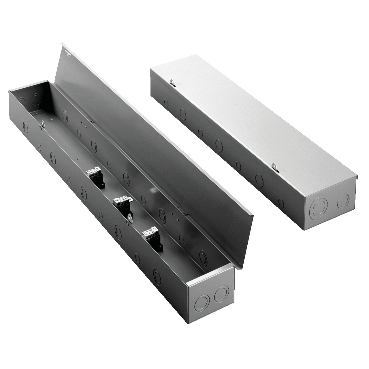 Splitter Trough, 3-wire, 85 amps, Type 1, 36" Section, Gray, Steel